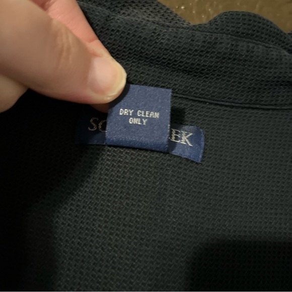 Black 100% Silk Sope Creek Button Down Long Sleeve Business / Suit Shirt,Size XL - Picture 3 of 4